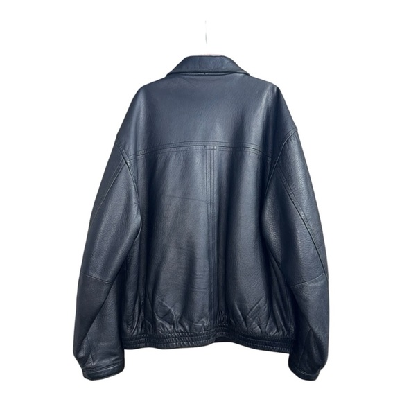 Kenneth Cole Reaction (EUC) Men’s Genuine Leather Bomber Jacket Size Large - Picture 3 of 15